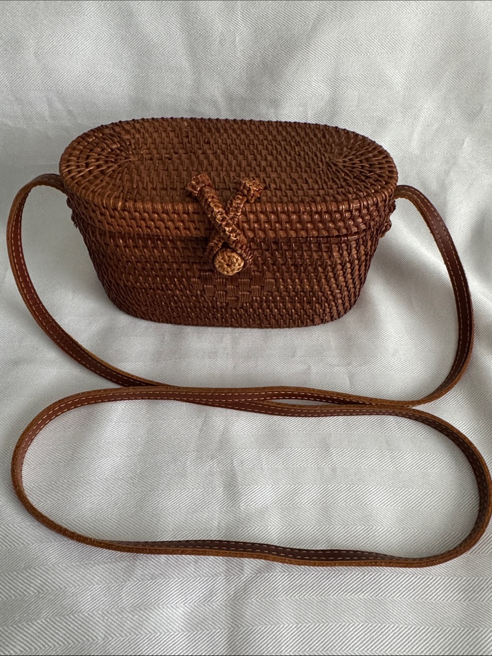 Source Unknown Brown Woven Crossbody Purse